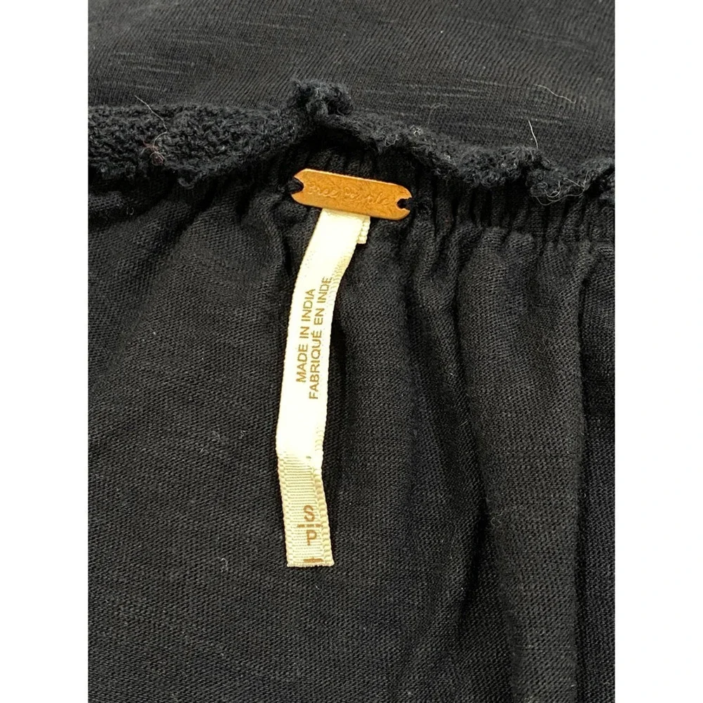 Free People Womens Tunic Top Blue Long Sleeve Peasant V Neck Embroidered Boho S - Picture 6 of 6